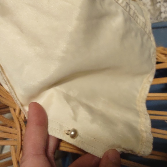 Jessica McLintock Gunnies Victorian Corset  Style Lace Pearl Button Blouse - Picture 10 of 11